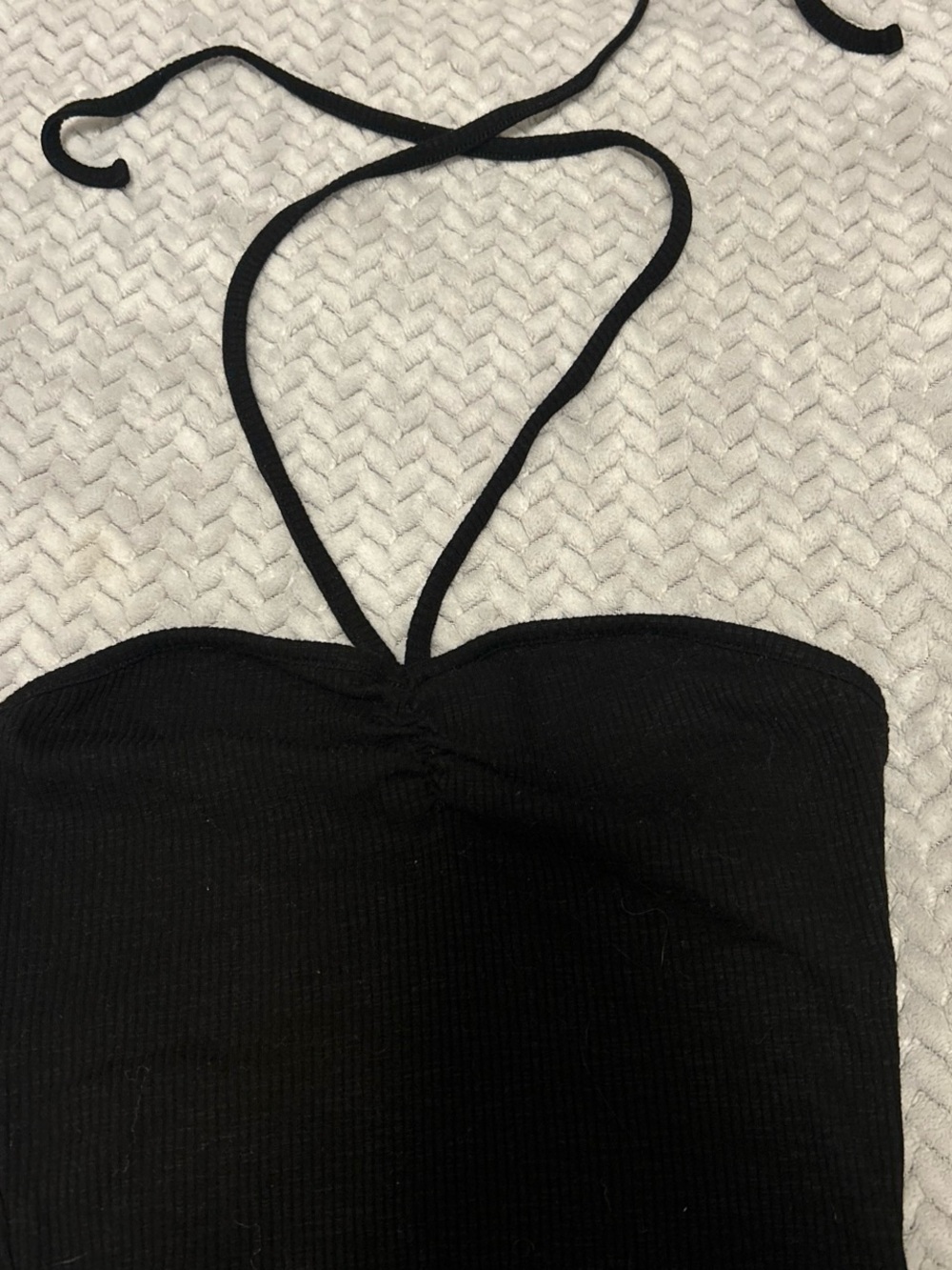 Tilly's Black Ribbed Halter Camisole